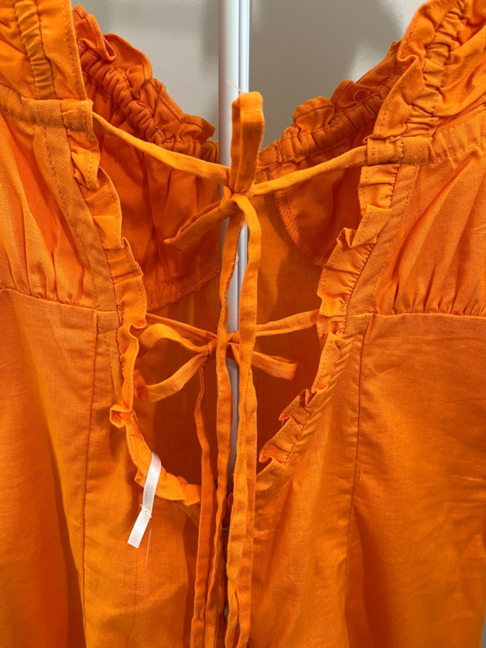 Free People Like a Lady Orange Ruffle Mini Dress - Size Medium - Picture 8 of 13